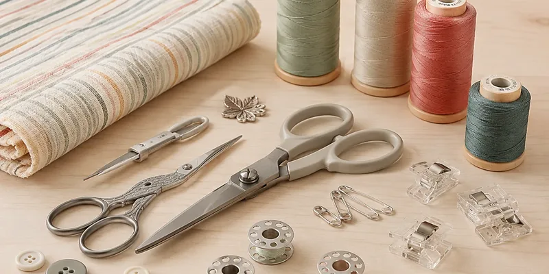 Sewing accessories on a worktable