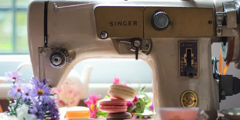 Vintage Singer sewing machine by the window