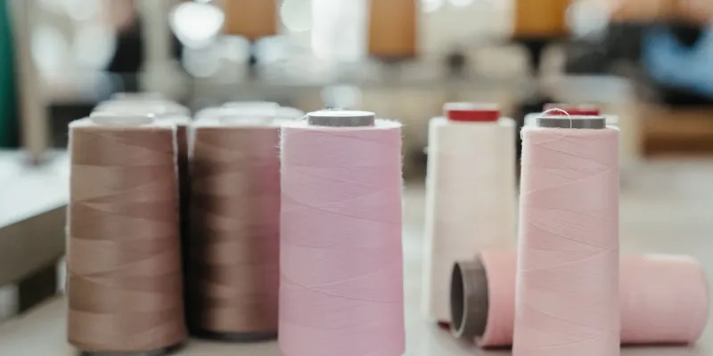Thread cones on a professional coverstitch machine